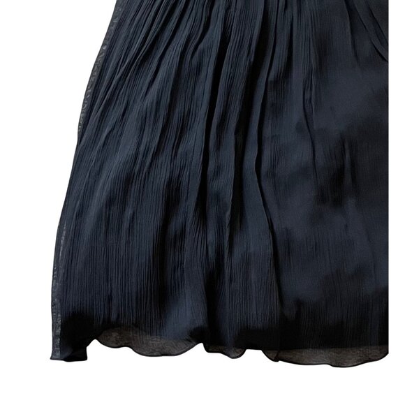$328 Anthropologie Tracy Reese 8 Black Silk Mini Dress Rhinestones Pleated Tulle - Picture 9 of 10